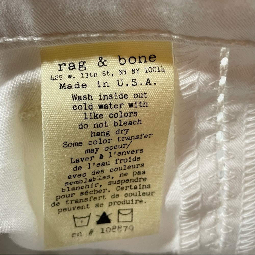 Rag & Bone Split Separating Jeans Bright White - image 6